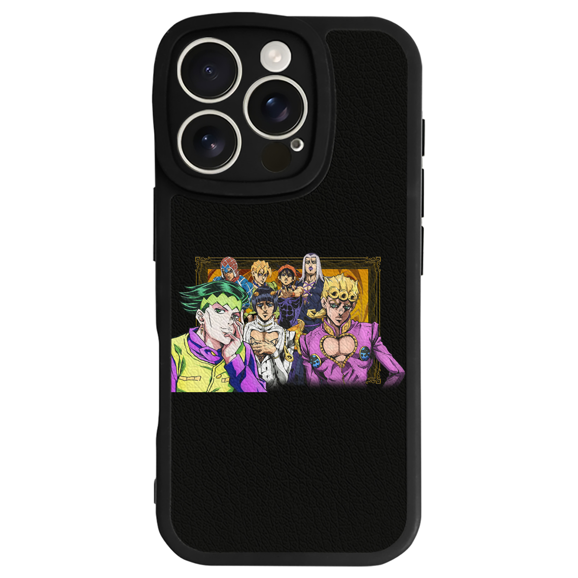 （画像用） ジョジョの奇妙な冒険 ジョルノ?ジョバァーナ JoJo's Bizarre Adventure Giorno Giovanna 【iPhone 16シリーズ対応】シリコンスマホケース（レザー調） 材質：シリコン